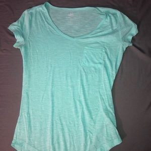 light blue v-neck